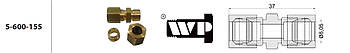 З'єднувач гальмівних трубок WP 5-600-155 під труб. 8.00 мм