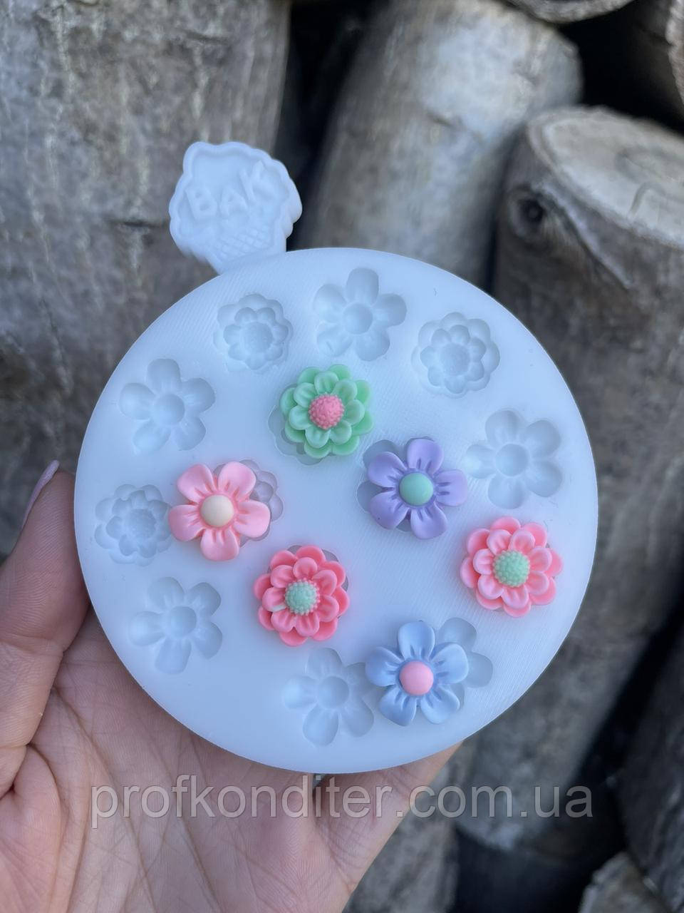 Ексклюзив! Силіконовий молд для шоколаду та ін "Квіти асорті №3" (14 шт), фото 1