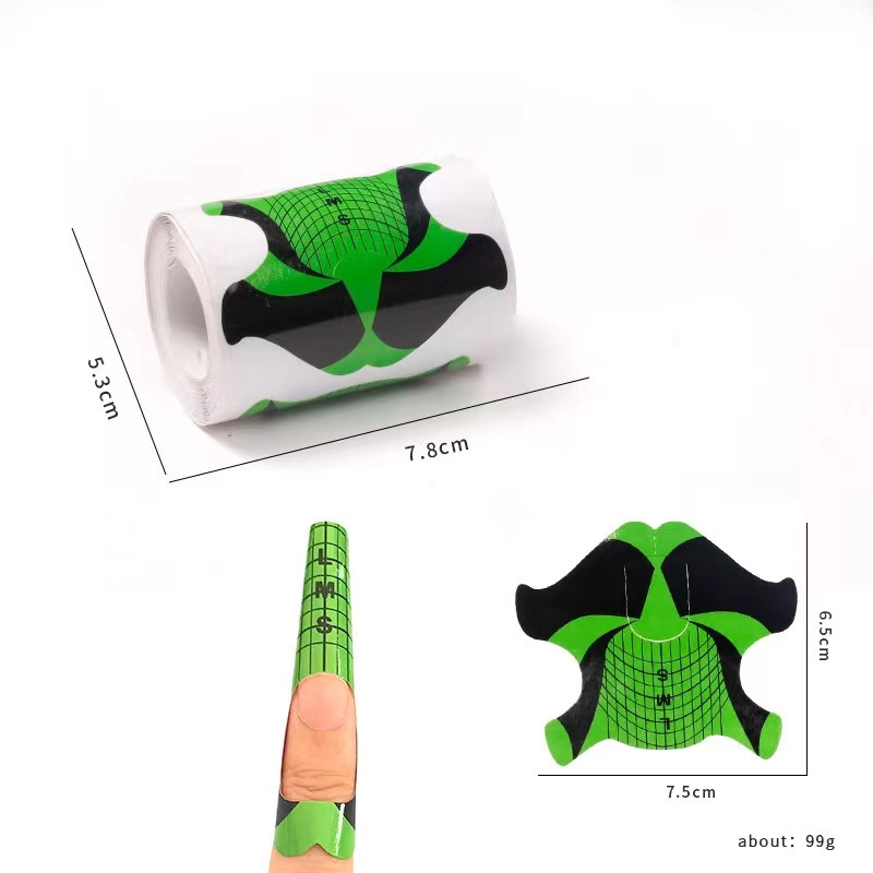 Форма для нарощування нігтів широка (салатова з чорним)