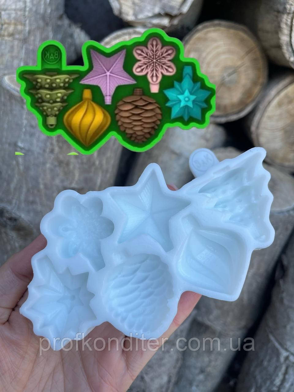 Ексклюзив! Силіконовий молд для шоколаду та ін "Ялинкові іграшки для цукерок №5", фото 1