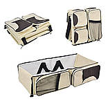 Багатофункціональна сумка ліжко для немовлят з кишенями Переносна люлька трансформер для подорожей, фото 9