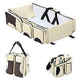 Багатофункціональна сумка ліжко для немовлят з кишенями Переносна люлька трансформер для подорожей, фото 10