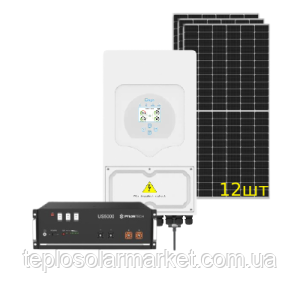 Незалежна сонячна електростанція 6 кВт для дому та дачі SUN-6K-SG03LP1-EU + Pylontech US5000 + Ja Solar JAM72S30-550/MR, фото 2