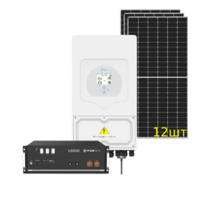 Незалежна сонячна електростанція 6 кВт для дому та дачі SUN-6K-SG03LP1-EU + Pylontech US5000 + Ja Solar JAM72S30-550/MR