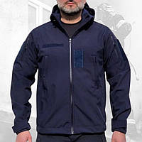 Куртка чоловіча мілітарі демісезон софт шелл ДСНС на флісі синій (46-56р)