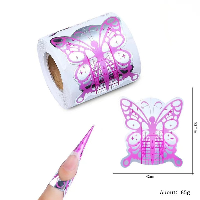 Форма для наращивания ногтей широкая ( Розовая Бабочка) 300 штук в рулоне. - фото 1 - id-p1992994807