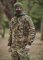 Тактическая флиска с капюшоном мультикам армейская флисовая кофта ВСУ мужская военная флиска с капюшоном