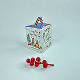 Коробка для капкейків (1 шт), 82*82*100 мм, з вікном, "Новорічні звірята", фото 2