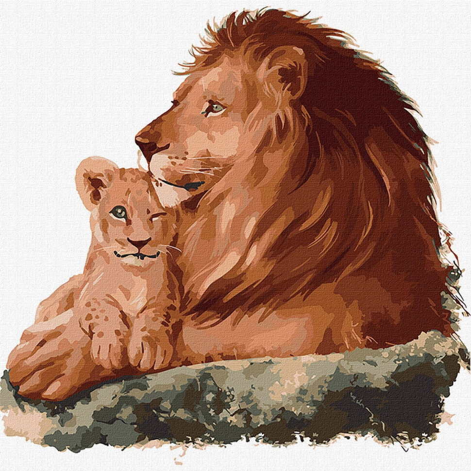 Картина за номерами "Поруч із татом" Ідейка KHO4303 40х40 см