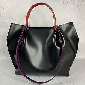 Сумка жіноча "Кристал" натуральна шкіра, чорна матова