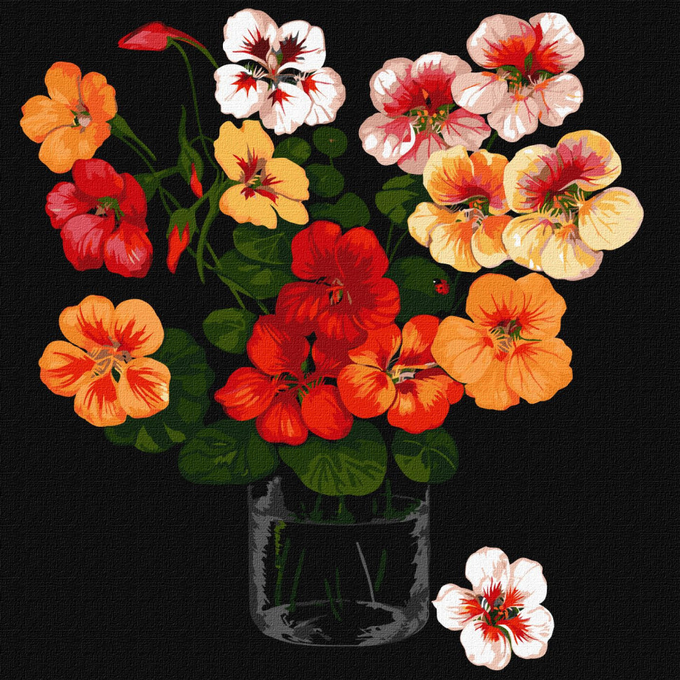 Картина за номерами "Настурції" ©kovtun_olga_art Ідейка KHO2915 40х40 см