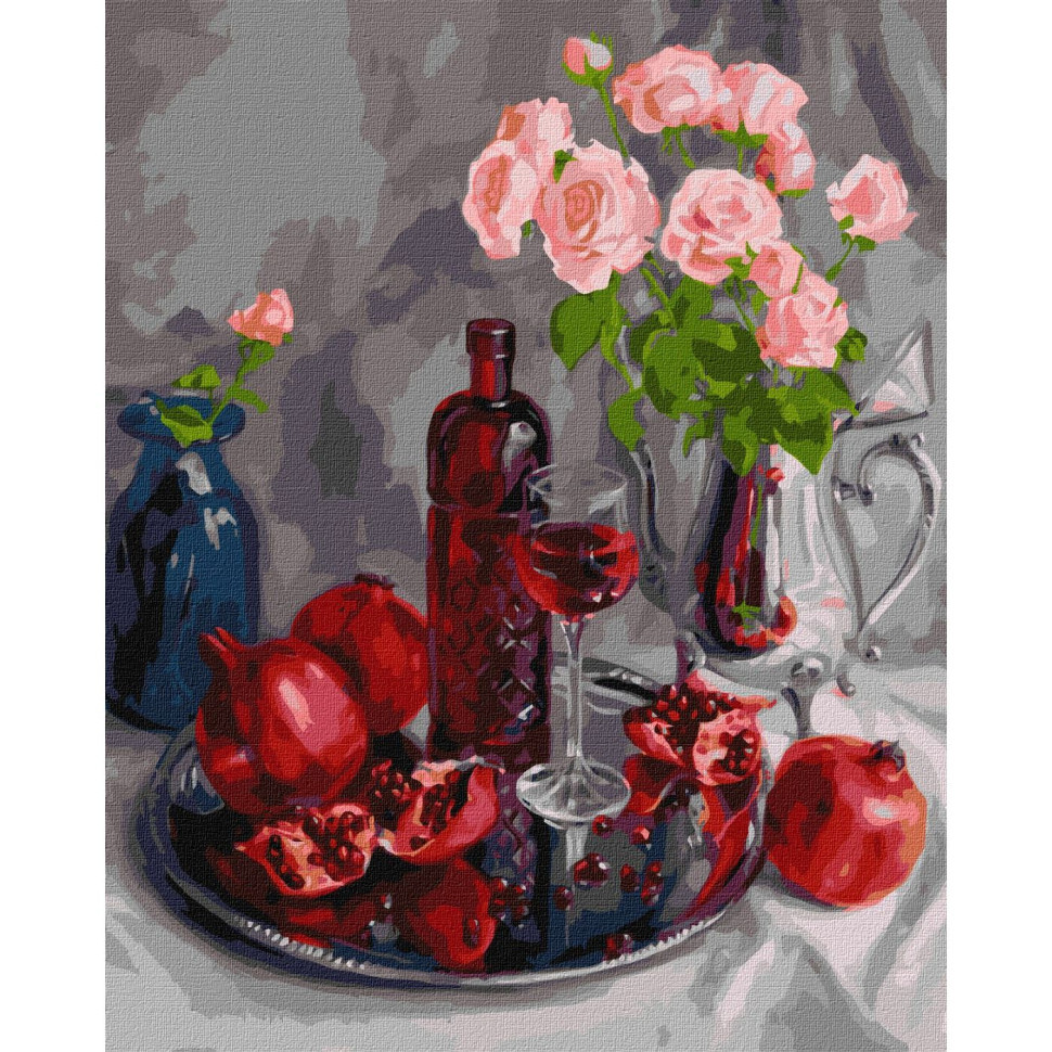 Картина за номерами "Гранатовий натюрморт" ©Юлія Томеско Ідейка KHO5674 40х50 см