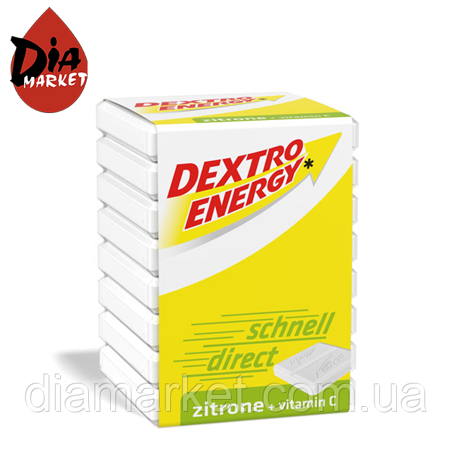 Dextro Energy Zitrone — швидка глюкоза зі смаком лимона та вітаміном С