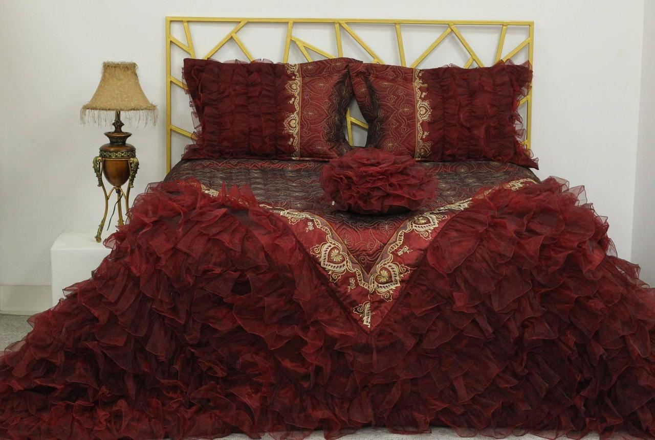 Покривало 240х260 бордовий Begonvilla 22026, фото 1