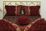 Покривало 240х260 бордовий Begonvilla 22026, фото 9