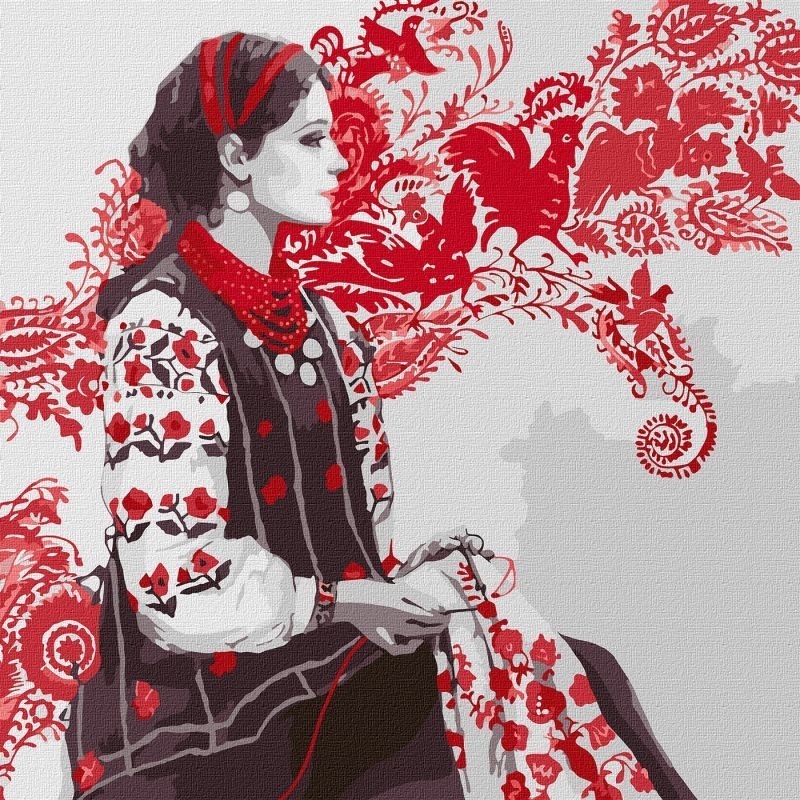 Картина за номерами "Вишиваючи оберіг" ©Katya Poltavska  KHO2538 40х40 см Ідейка