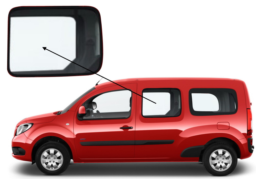 Бічне скло Mercedes Citan 2012-2021 салону переднє ліве довга база, фото 1