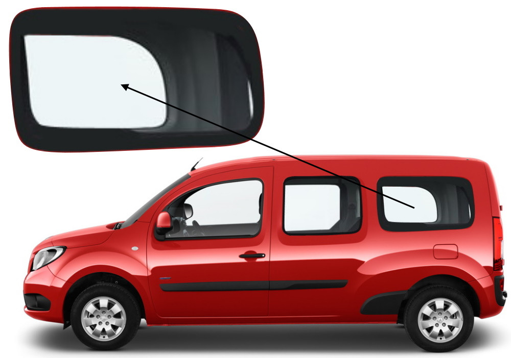Бічне скло Mercedes Citan 2012-2021 салону заднє ліве довга база, фото 1