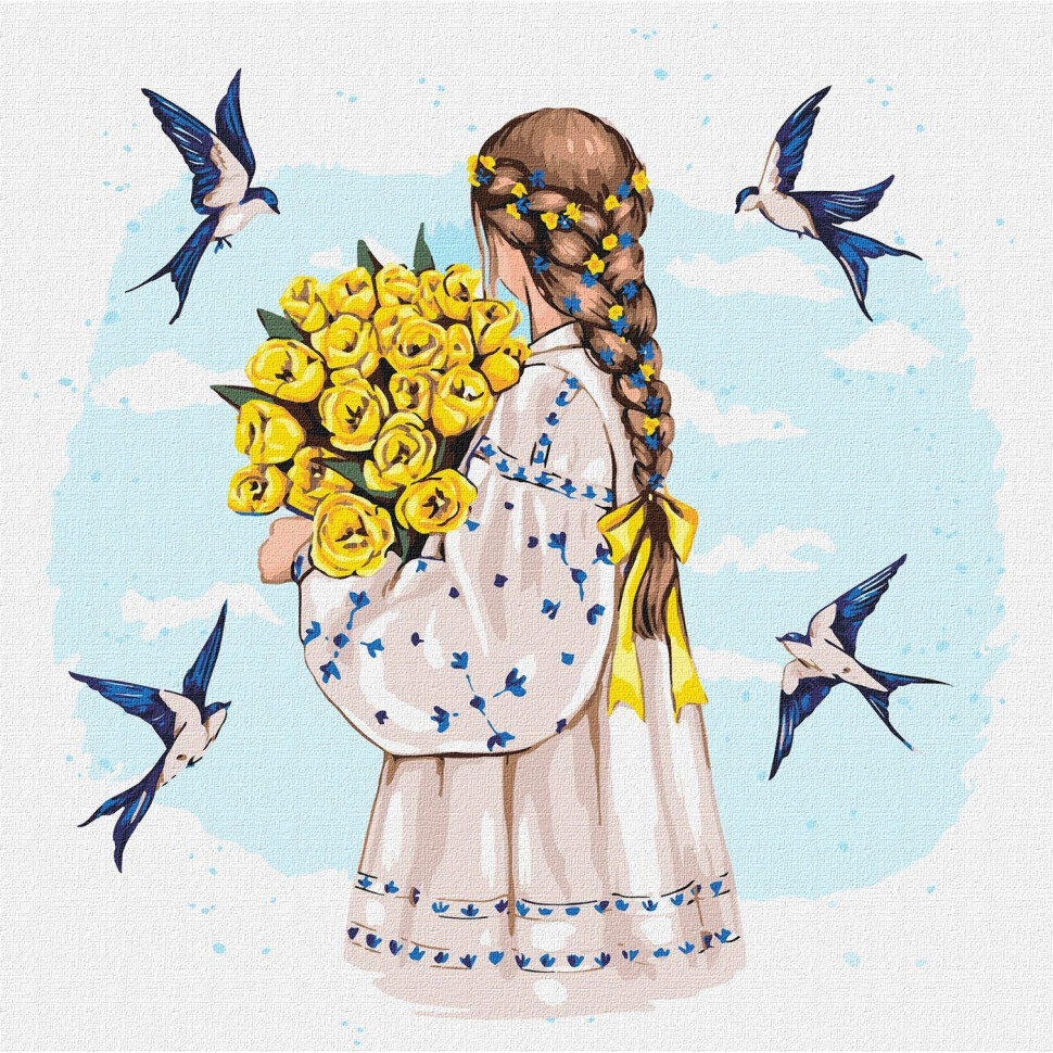 Картина за номерами "Букет тюльпанів" ©Алла Березовська KHO2531 40х40 см Ідейка