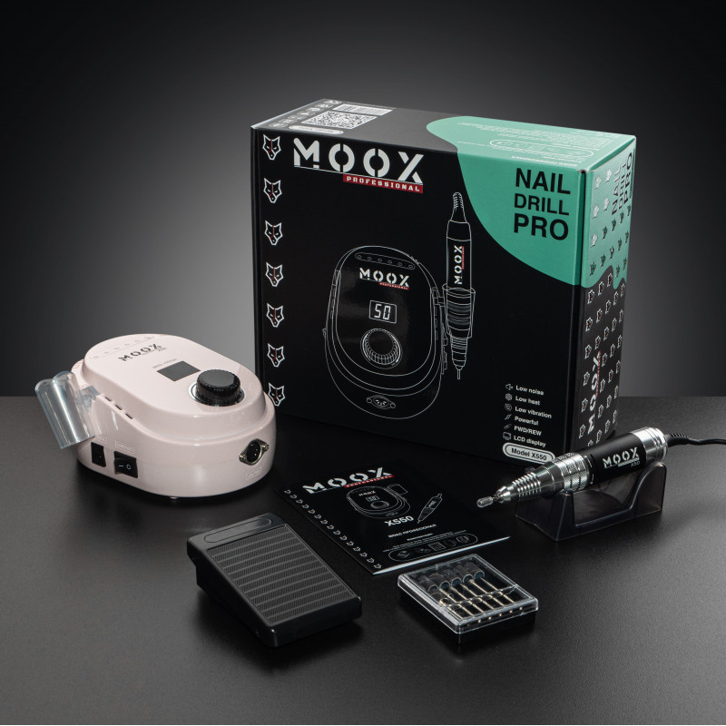 Фрезер Moox Professional X550 для манікюру та педикюру на 50 000 об./хв. та 70W. (Рожевий), фото 1