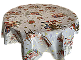 Скатертина-клейонка на кухонний стіл. Новорічна біла. Ширина 135 см., фото 4