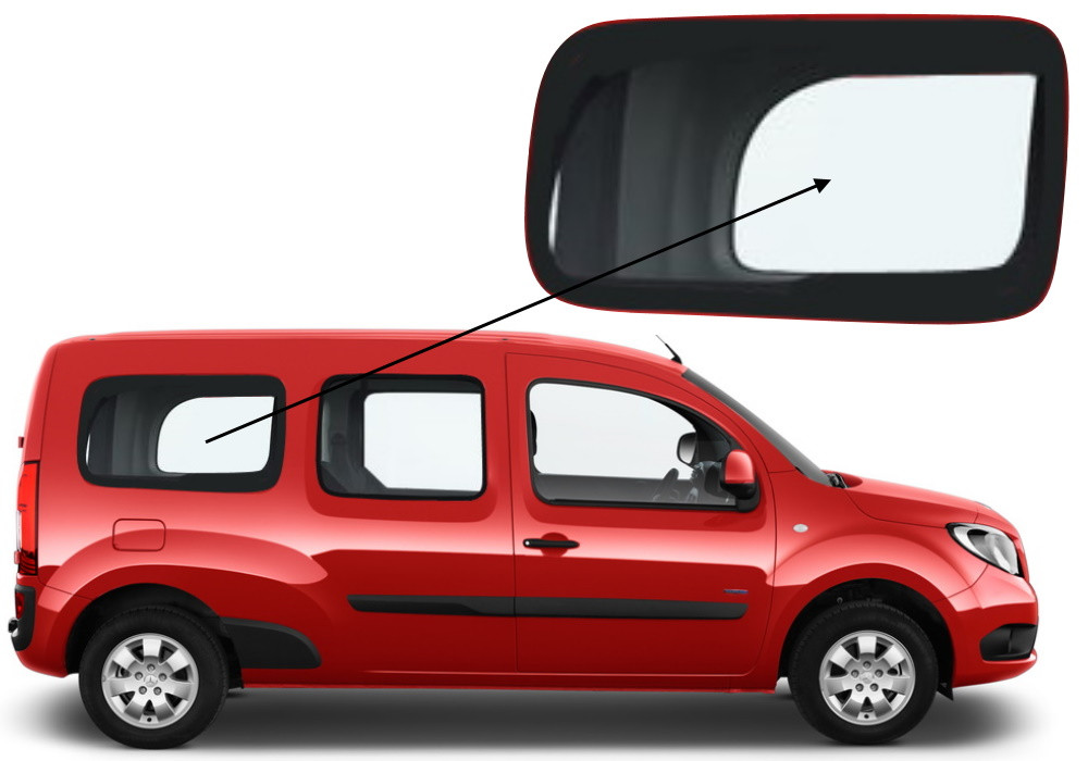 Бічне скло Mercedes Citan 2012-2021 салону заднє праве довга база, фото 1