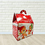 Новорічна коробка для цукерок Будиночок великий червоний 1300 - 1500 г. Н34, фото 3