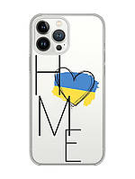 Прозрачный чехол с защитой камеры на iPhone 14 Pro :: Дом Украина (принт 353)