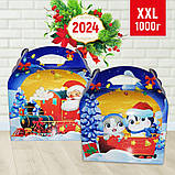 Новорічна коробка для цукерок Новорічний великий поїзд 1000-1100 г. Н25, фото 2