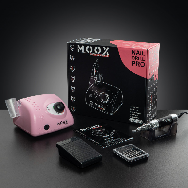 Фрезер Moox Professional X800 для манікюру та педикюру на 50 000 об./хв. та 70W. (Рожевий), фото 1