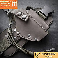 Темная кобура на бедро под пистолет ПМ(Макарова), кожаный кейс для ПМ, темная олива, левша/правша, чехол к ПМ