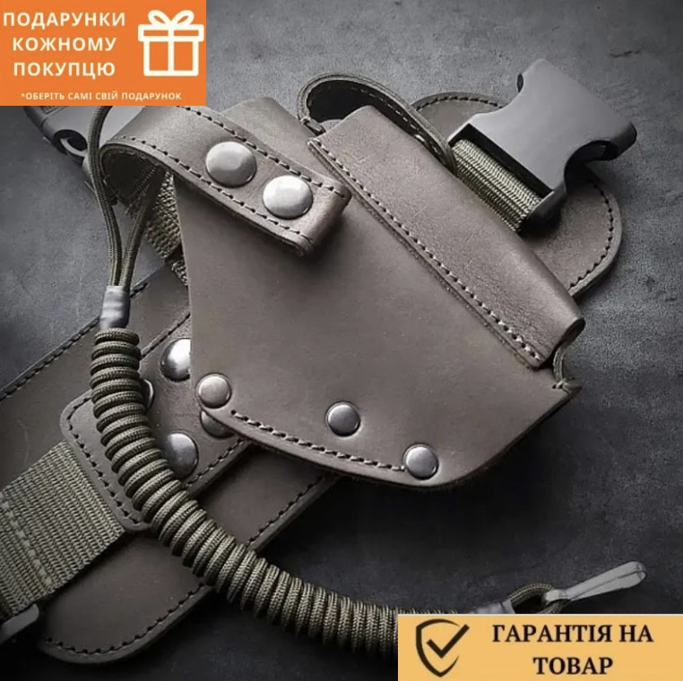 Темная кобура на бедро под пистолет ПМ(Макарова), кожаный кейс для ПМ, темная олива, левша/правша, чехол к ПМ - фото 1 - id-p1993004414