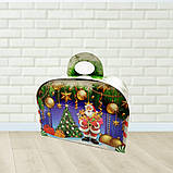 Недорога новорічна картонна упаковка Скриня синя для цукерок 800 - 900 г. Н37, фото 3