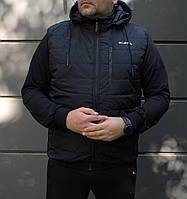 Мужская черная жилетка Columbia со съемным капюшоном | 100% полиэстер + синтепон 62
