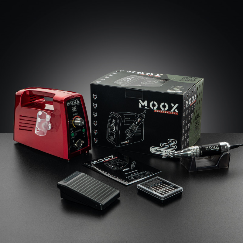 Фрезер Moox Professional X801 для манікюру та педикюру на 55 000 об./хв. та 80W. (Червоний), фото 1