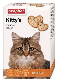 Вітамінізовані ласощі для котів з таурином і біотином Beaphar Kitty's + Taurine + Biotine 180 шт/уп