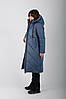 Тепле довге жіноче зимове пальто пуховик з водовідштовхувальної плащової тканини Ніколь джинс, фото 3