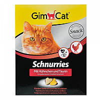 Витаминизированное лакомство для кошек в виде сердечек с курицей GimCat Schnurries 650 шт/420 г