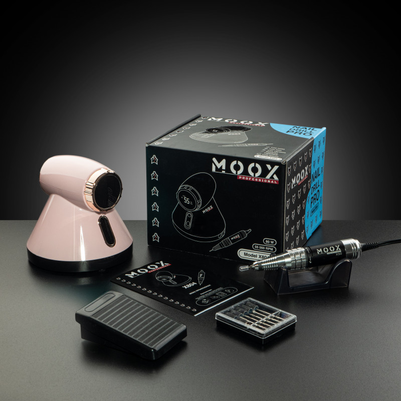 Фрезер Moox Professional X804 для манікюру та педикюру на 55 000 об./хв. та 80W. (Рожевий), фото 1