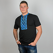 Футболка-вишиванка чоловіча "Француз" чорний, фото 2