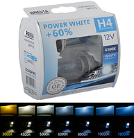 Лампочки в фару авто H4 12V BREVIA Power White +60 4300K 60/55Вт