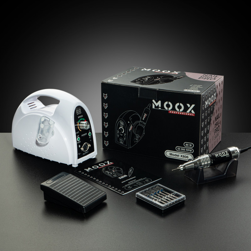 Фрезер Moox Professional X806 для манікюру та педикюру на 55 000 об./хв. та 80W. (Білий), фото 1