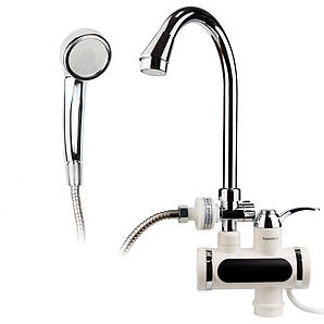 Кран-водонагрівач проточний JZ 3.0 кВт 0.4-5бар для ванни гусак вухо на гайці AQUATICA (JZ-6C141W)