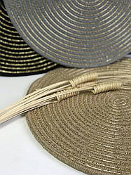 Підчильник в'язаний із бавовняної нитки та люриксу "Плетенка", 38 см