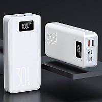 Повербанк Power Bank  30000 mAh 15W Massa 2xUSB Type-C MicroUSB Lightning - Белый