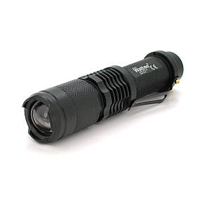 Ліхтар ручний Watton WT-086, 1LED Cree T6, 3 W, 4 режими, ZOOM, 18650/2800mah, Black, IP44, СЗП від USB,