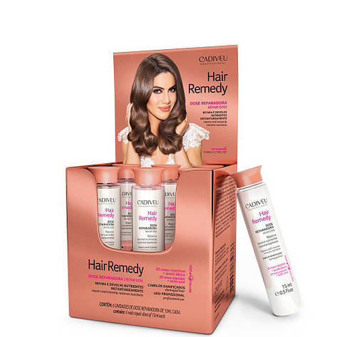 Ампули Cadiveu Hair Remedy Single Dose For Hair Reconstruction для відновлення волосся (упаковка 6 шт.), фото 1