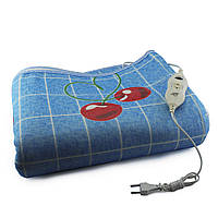 Электропростынь с сумкой electric blanket 150*120 blue cherry