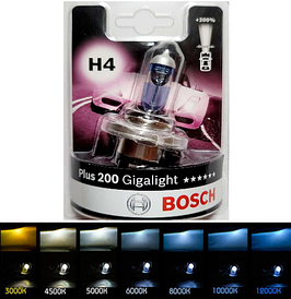 Лампочки в фару авто H4 12 V BOSCH Gigalight + 200 блістер 1 штука 60/55Вт