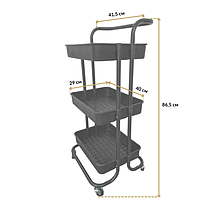 Стелаж етажерка з полицями на колесах Bonro B-023 P чорний, фото 3